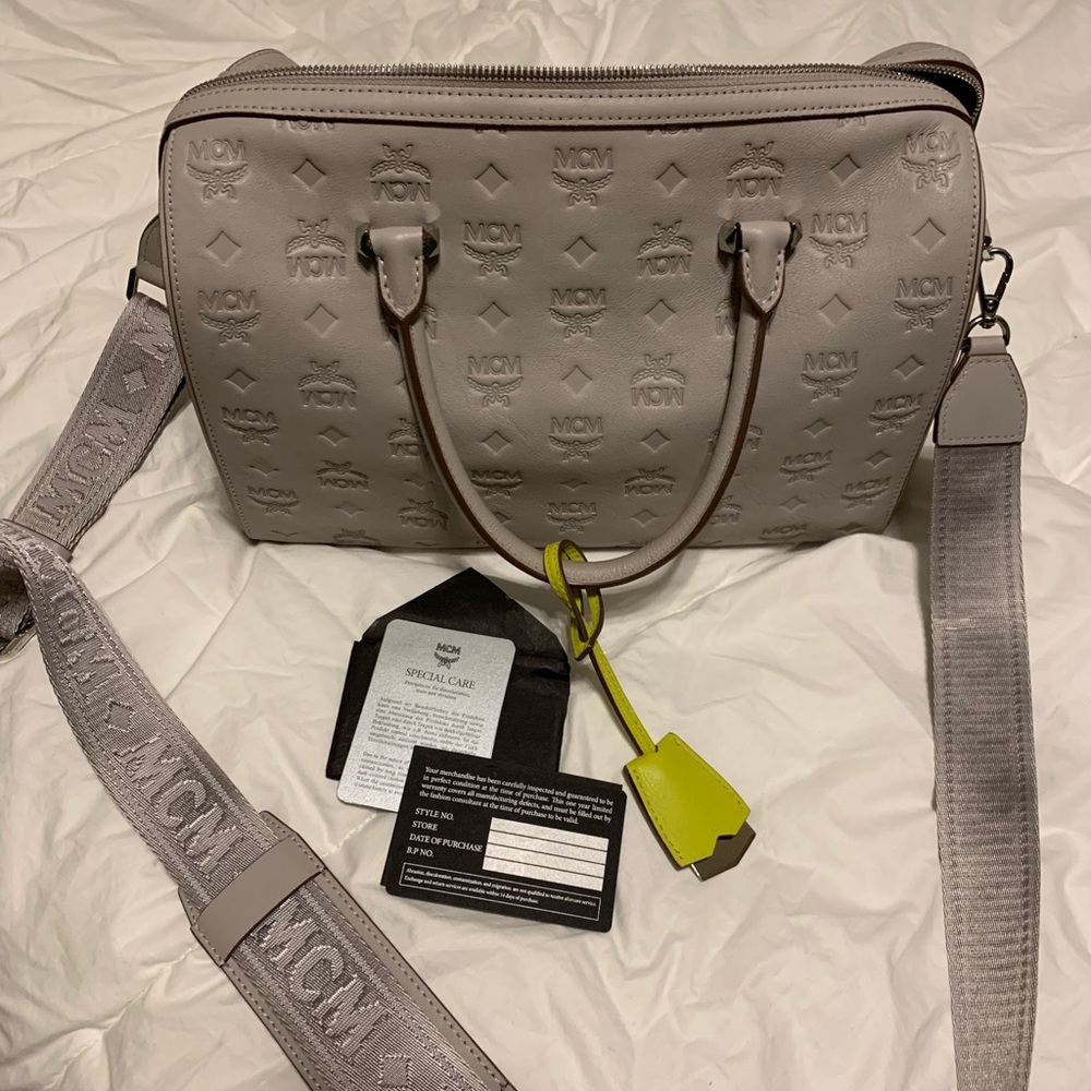MCM Boston Essential Bag Grey New Crossbody hand